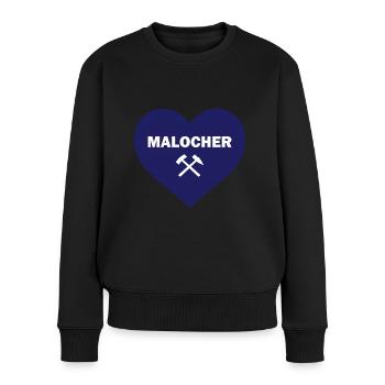 Malocher Ruhrgebiet Ruhrpott Sprüche Kohle Herz - Frauen Premium Bio Pullover - Schwarz - Vorne - Julia (174cm)