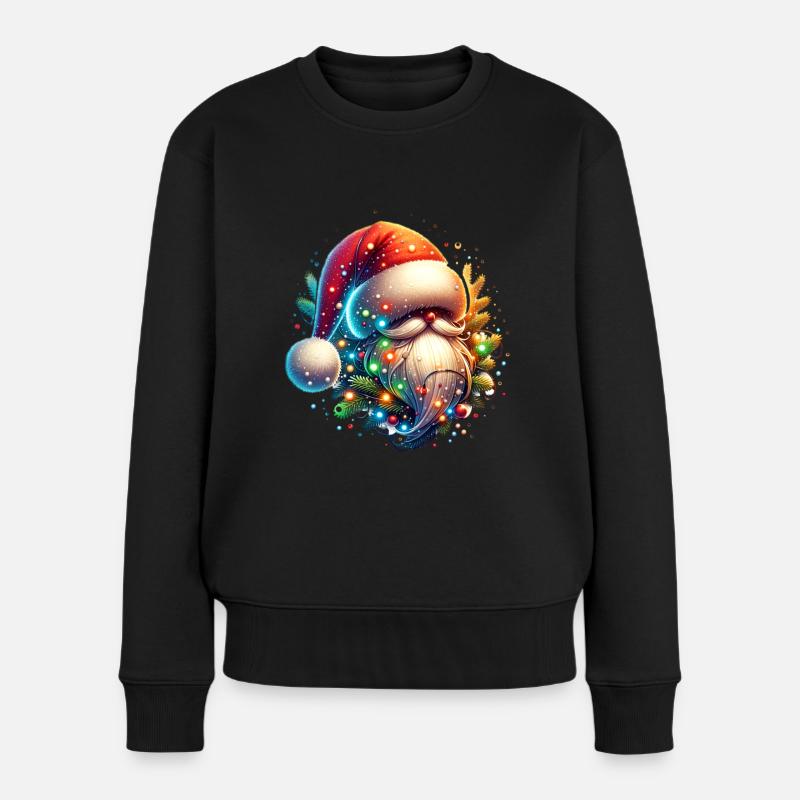 Weihnachtsmann Weihnachten - Frauen Premium Bio Pullover - Schwarz