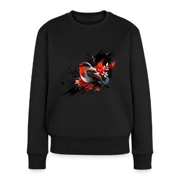 Colorful Watercolor Robin - Women's Premium Organic Jumper - black - Front - Julia (174cm)