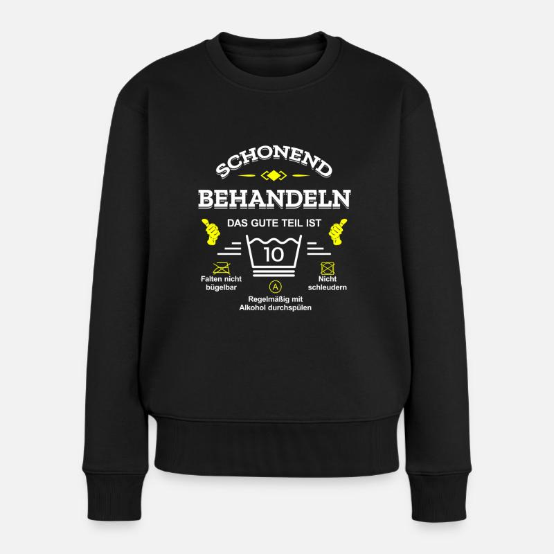 SCHONEND BEHANDELN 10. GEBURTSTAG KIND - Frauen Premium Bio Pullover - Schwarz