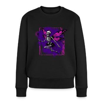 Fée Crâne / / Fée squelette / / Magie FS0249 - Pull Premium bio Femme - noir - Devant - Julia (174cm)