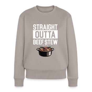 Funny Thanksgiving Food -fans Meme - Frauen Premium Bio Pullover - Taupe - Vorne - Julia (174cm)