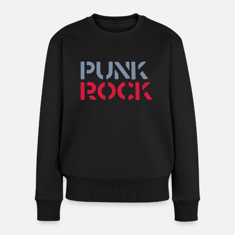 Punk Rock - Frauen Premium Bio Pullover - Schwarz