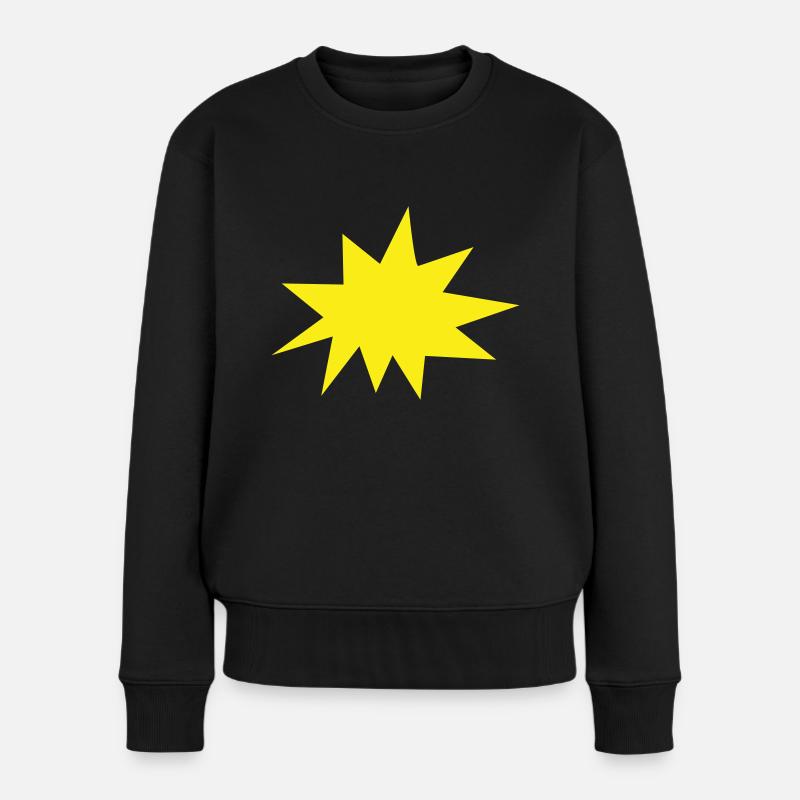Hintergrund Gelb Explosion Stern - Frauen Premium Bio Pullover - Schwarz
