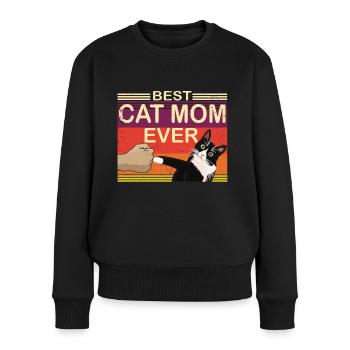 Chatamama Mère Chat Cat Maman Cadeau - Pull Premium bio Femme - noir - Devant - Julia (174cm)