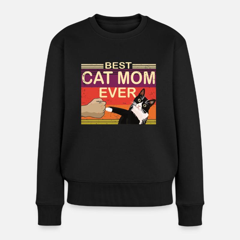 Chatamama Mère Chat Cat Maman Cadeau - Pull Premium bio Femme - noir
