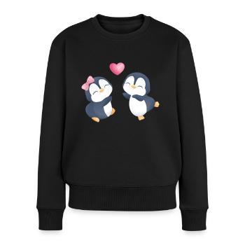 Penguins in Love - Women's Premium Organic Jumper - black - Front - Julia (174cm)