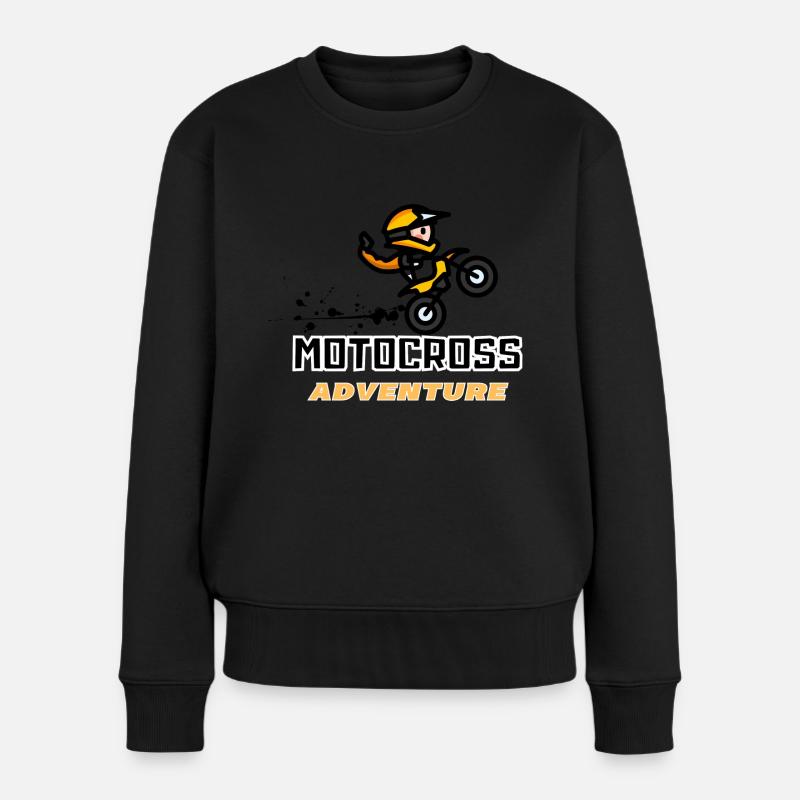 Motocross Adventure - Frauen Premium Bio Pullover - Schwarz