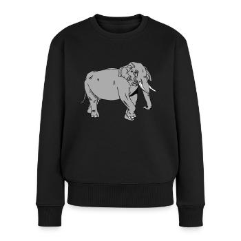 Éléphant - Pull Premium bio Femme - noir - Devant - Julia (174cm)