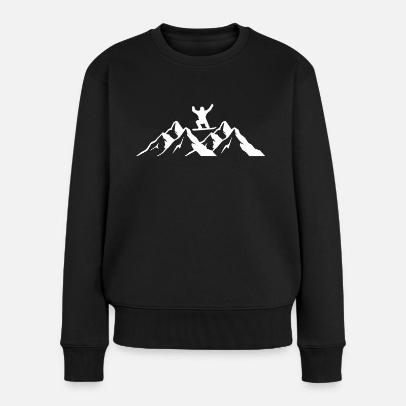 Snowboard Snowboarder - Frauen Premium Bio Pullover - Schwarz