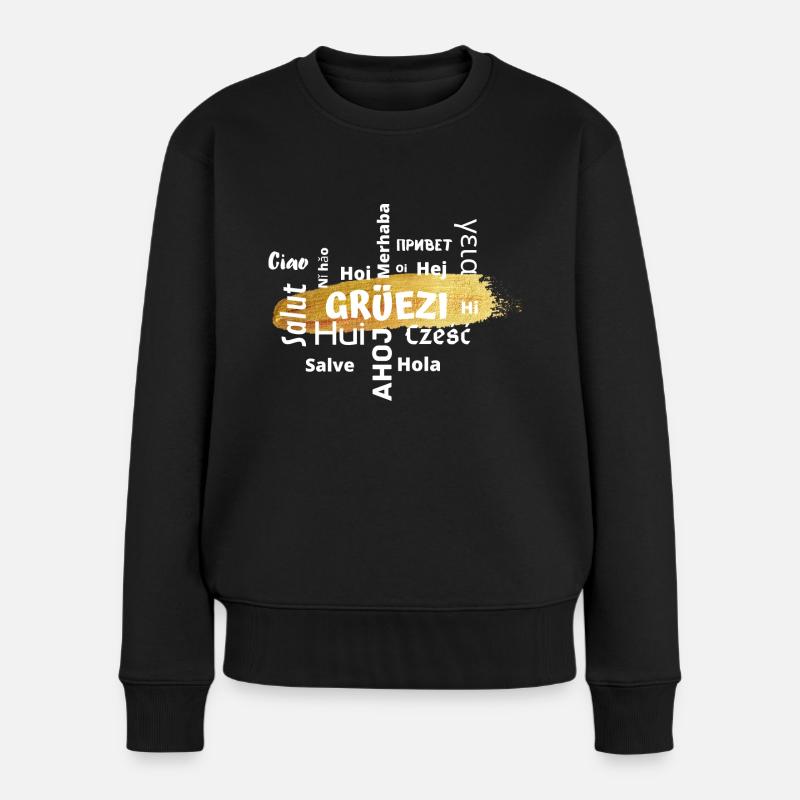 Grüezi - Frauen Premium Bio Pullover - Schwarz