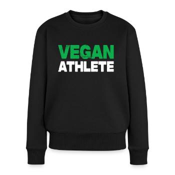 Vegan Athlete - Frauen Premium Bio Pullover - Schwarz - Vorne - Julia (174cm)