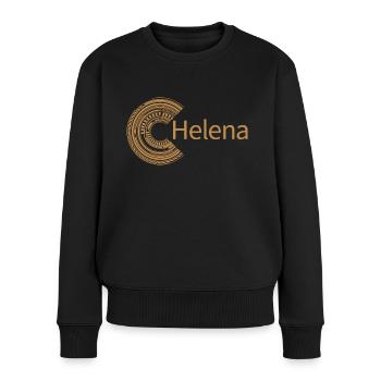 Für Helena - Frauen Premium Bio Pullover - Schwarz - Vorne - Julia (174cm)