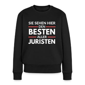 Sie sehen hier den Besten aller Juristen - Frauen Premium Bio Pullover - Schwarz - Vorne - Julia (174cm)