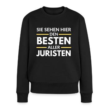 Sie sehen hier den Besten aller Juristen - Frauen Premium Bio Pullover - Schwarz - Vorne - Julia (174cm)