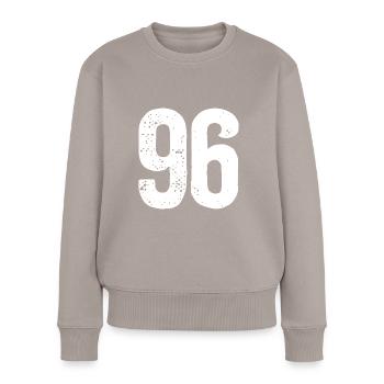 96 Numbers White - Women's Premium Organic Jumper - taupe - Front - Julia (174cm)