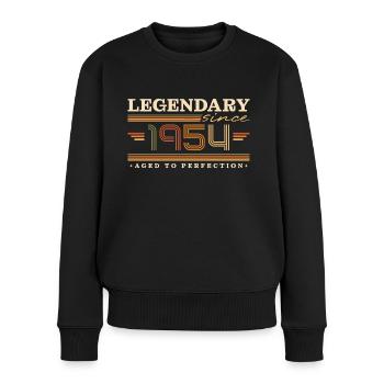 70 Jahre 1954 Jahrgang Vintage 70. Geburtstag - Frauen Premium Bio Pullover - Schwarz - Vorne - Julia (174cm)