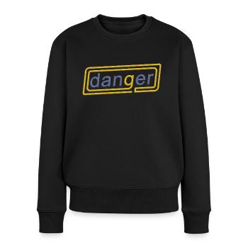 Blue and Yellow Danger - Frauen Premium Bio Pullover - Schwarz - Vorne - Julia (174cm)