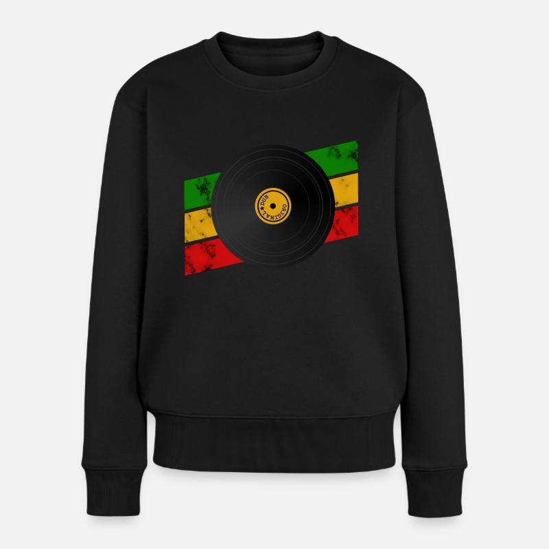 Disque de Dub Reggae - Pull Premium bio Femme - noir