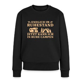 Ruhestand In Ruhe Campen Rentner Geschenk - Frauen Premium Bio Pullover - Schwarz - Vorne - Julia (174cm)