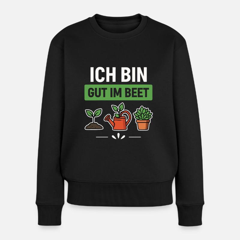 Garten Gärtner Beet Spruch - Frauen Premium Bio Pullover - Schwarz