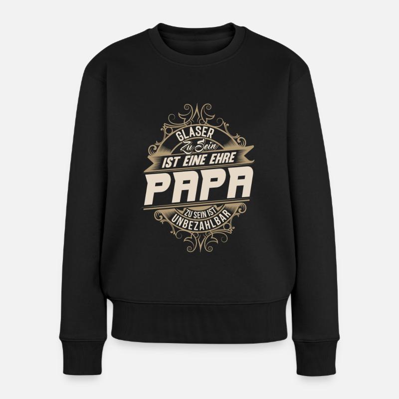 Glaser Papa - Frauen Premium Bio Pullover - Schwarz