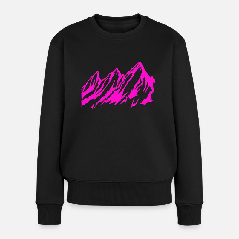 Berge - Berg - Frauen Premium Bio Pullover - Schwarz