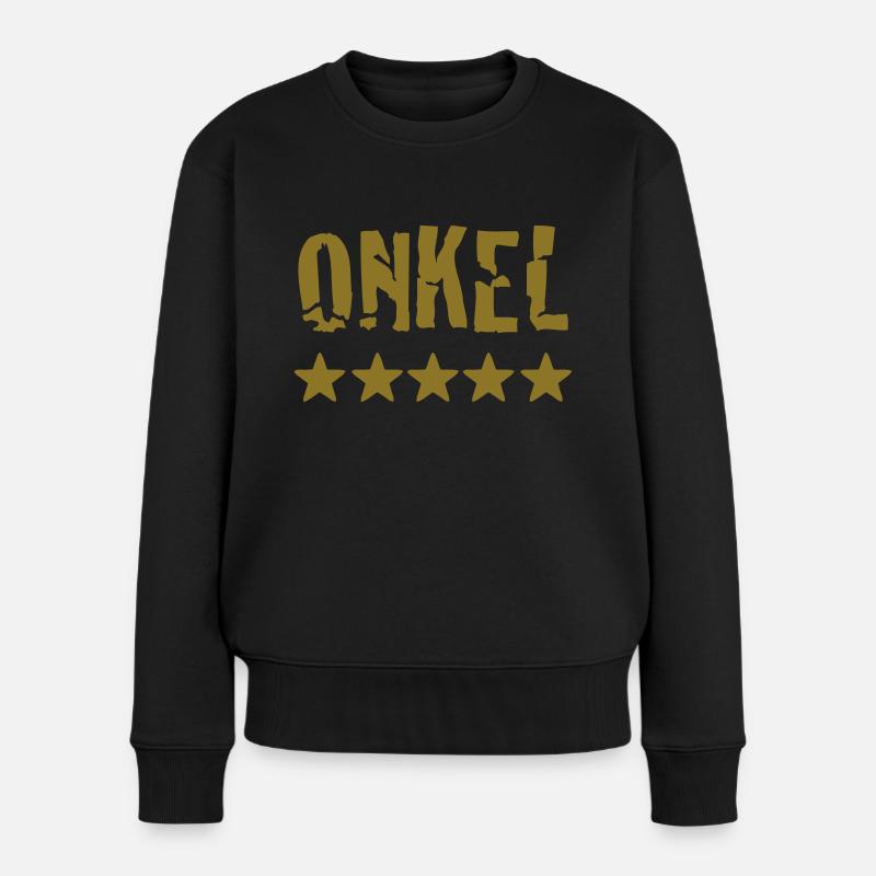 onkel - Frauen Premium Bio Pullover - Schwarz
