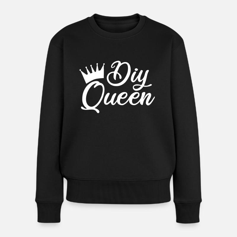 DIY Queen - Frauen Premium Bio Pullover - Schwarz