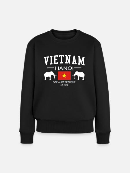 Vietnam - Frauen Premium Bio Pullover - Schwarz
