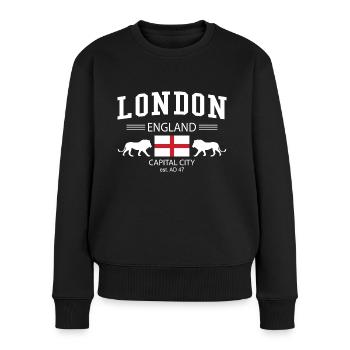Londres - Pull Premium bio Femme - noir - Devant - Julia (174cm)
