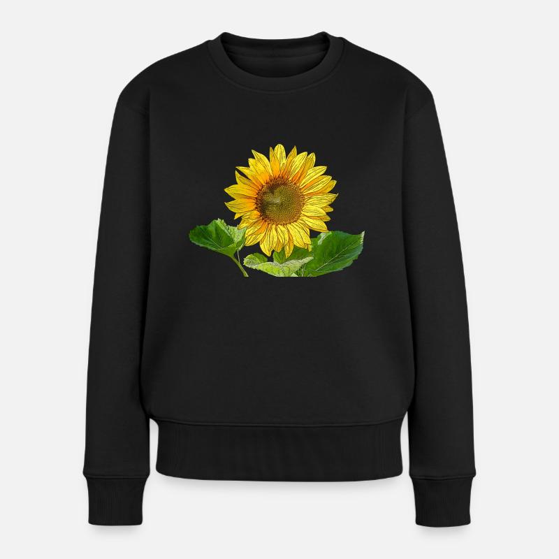 Sonnenblume - Frauen Premium Bio Pullover - Schwarz