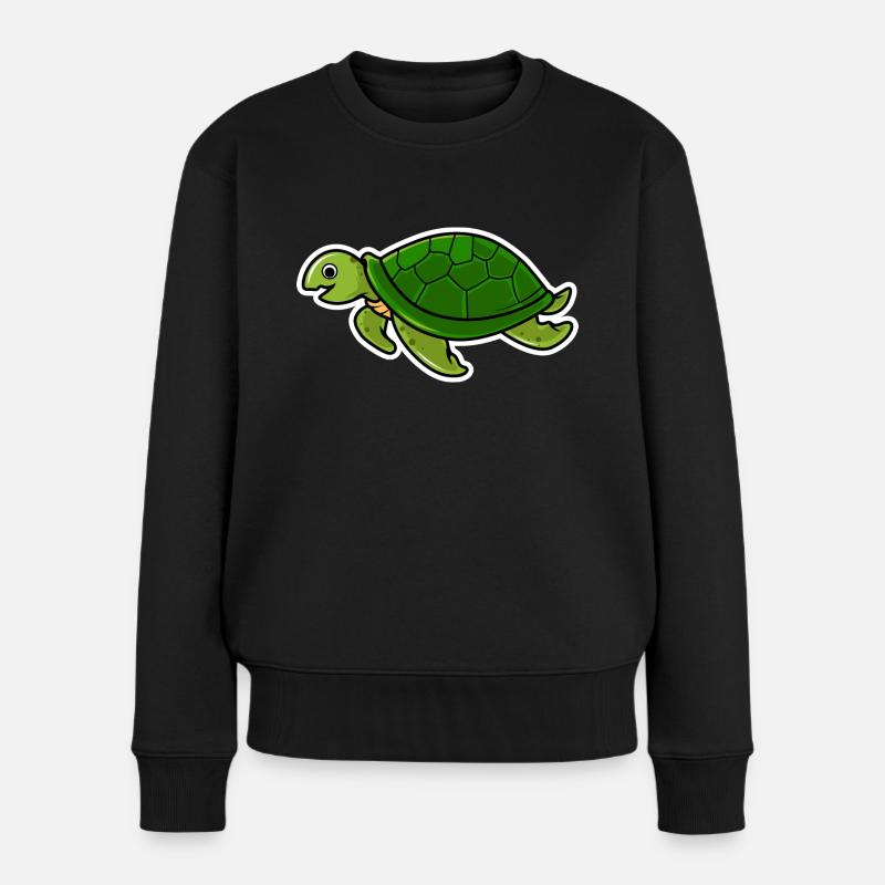 Schildkröte - Frauen Premium Bio Pullover - Schwarz