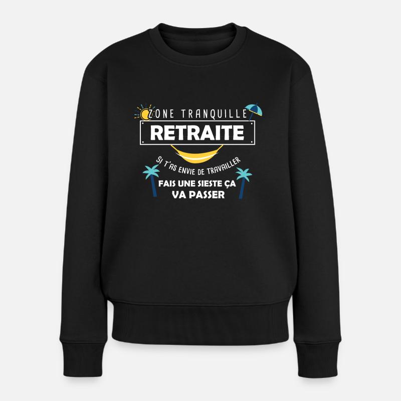 Retraite Été Vacances / Retraité - Retraitée - Pull Premium bio Femme - noir