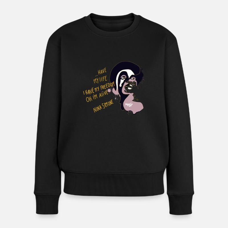 Nina simone - Frauen Premium Bio Pullover - Schwarz