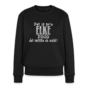 Elke - Frauen Premium Bio Pullover - Schwarz - Vorne - Julia (174cm)