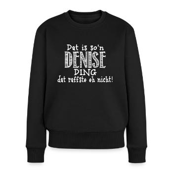 Denise - Frauen Premium Bio Pullover - Schwarz - Vorne - Julia (174cm)