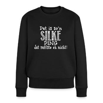 silke - Frauen Premium Bio Pullover - Schwarz - Vorne - Julia (174cm)