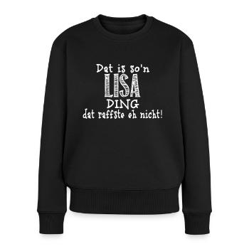 lisa - Frauen Premium Bio Pullover - Schwarz - Vorne - Julia (174cm)
