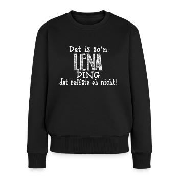 lena - Frauen Premium Bio Pullover - Schwarz - Vorne - Julia (174cm)
