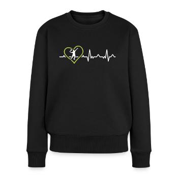 Padel Frequenz für Padel Tennis Spieler - Frauen Premium Bio Pullover - Schwarz - Vorne - Julia (174cm)