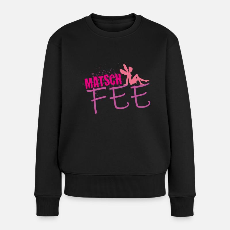 Matsch Lauf Fee Teamshirt - Frauen Premium Bio Pullover - Schwarz