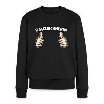 Bauzeichnerin Bauzeichner Geschenk - Frauen Premium Bio Pullover - Schwarz - Vorne - Julia (174cm)