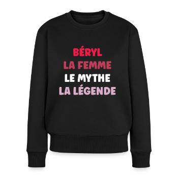 beryl la femme le mythe la légende - Pull Premium bio Femme - noir - Devant - Julia (174cm)