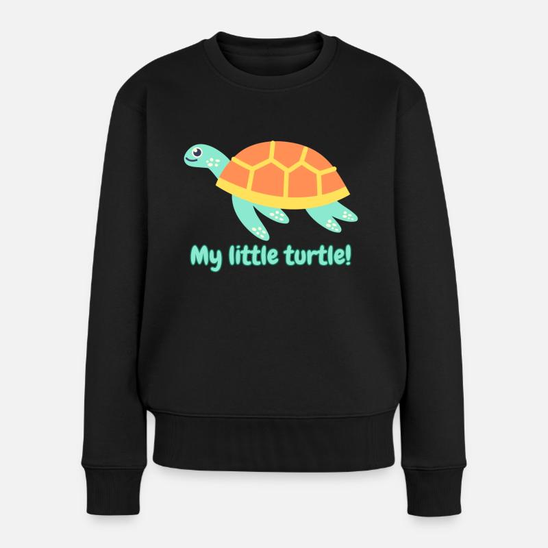 My little turtle! - Frauen Premium Bio Pullover - Schwarz