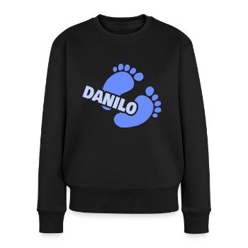 Naissance de Danilo - Pull Premium bio Femme - noir - Devant - Julia (174cm)
