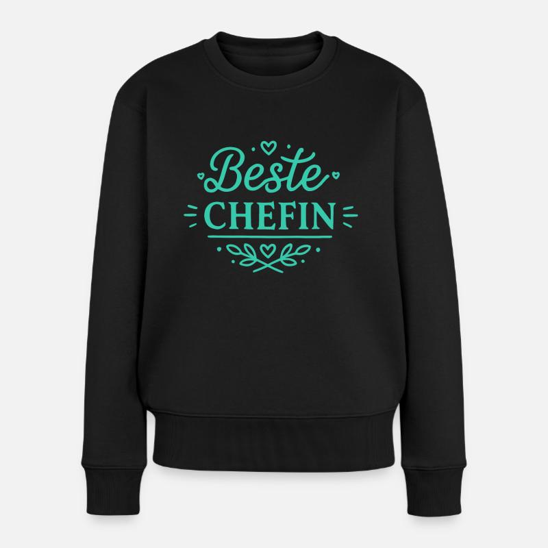 Beste Chefin - Frauen Premium Bio Pullover - Schwarz