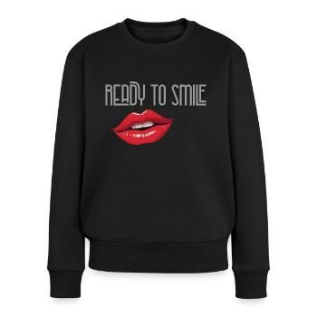 Prêt à sourire - Pull Premium bio Femme - noir - Devant - Julia (174cm)