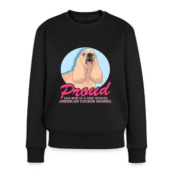Cocker américain Spaniel Maman Cadeau - Pull Premium bio Femme - noir - Devant - Julia (174cm)