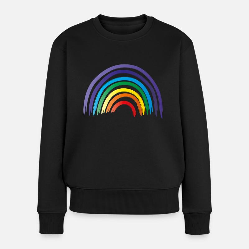 Regenbogen als Symbol der Hoffnung und Gleichheit - Frauen Premium Bio Pullover - Schwarz